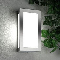 Square outdoor wall light Long in stainless steel ip44