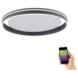 Q-Smart led ceiling light Q-Vito in anthracite tunable...