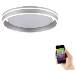 Q-Smart led ceiling light Q-Vito in silver tunable white...
