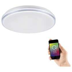 Q-Smart led ceiling light Q-Benno in Silver incl. remote...