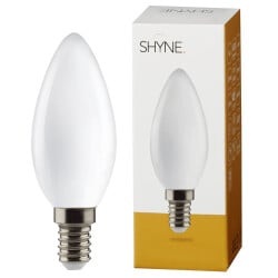 shyne | led bulb e14, milky, candle - b35, 5w, 450 lumen,...