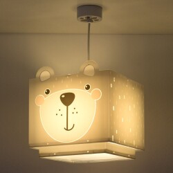 Childrens room pendant lamp Little Teddy in grey e27