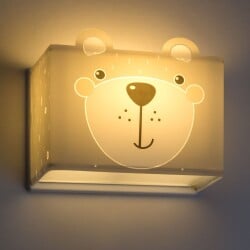 Nursery wall lamp Little Teddy in grey e27