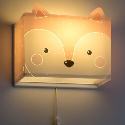 Nursery wall lamp Little Fox in Pink e27