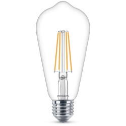 Philips LED Lampe ersetzt 60W, E27 Edisonform ST64, klar,...