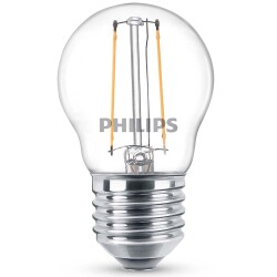 Philips led lamp replaces 25w, e27 drop shape p45, clear,...