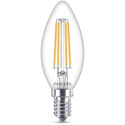 Philips LED Lampe ersetzt 60W, E14 Kerzenform B35, klar,...