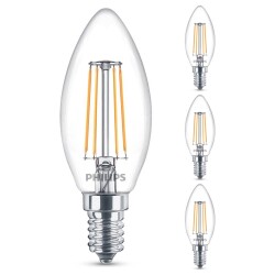 Philips led lamp replaces 40w, e14 candle b35, clear,...