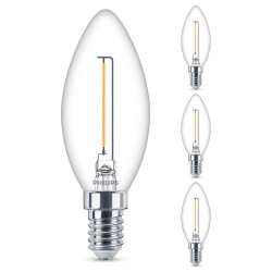 Philips LED Lampe ersetzt 15W, E14 Kerze B35, klar,...