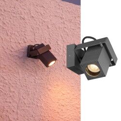Outdoor wall lamp Theo in anthracite and transparent...