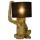 Affentischlampe Chimp in Gold mit Schirm aus Baumwolle in Schwarz E14