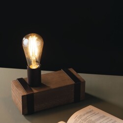 Table lamp Texas in brown e27 ip20 140x220x100mm