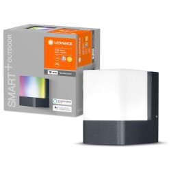 smart+ led wandlamp in donkergrijs en wit 9,5w 450lm ip44...