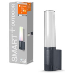 smart+ led wall light in dark grey 7.5w 320lm ip44 rgbw
