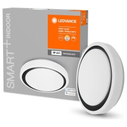 smart+ led ceiling light in white and black 24w 2500lm 380mm