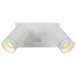 Spot Taylor in white gu10 2-light ip54 with motion detector