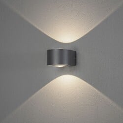 LED Wandleuchte Gela in Dunkelgrau 2x 6W 980lm IP54
