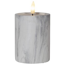 LED Kerze Flamme Marble in Grau 125x75mm