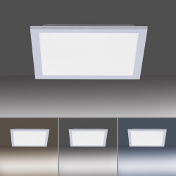 LED Deckenleuchte Flat in Silber und Weiß 20W 2000lm
