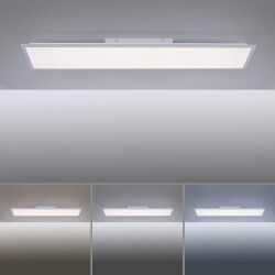 LED Deckenleuchte Flat in Silber und Weiß 36W 4100lm
