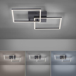 LED Deckenleuchte Iven in Schwarz und Weiß 2x 13,5W...