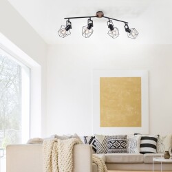 Wall and ceiling lamp Jaro in natural light and black