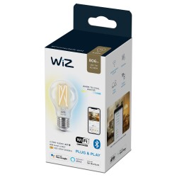 WiZ LED Smart Leuchtmittel in Transparent E27 A60 7W...