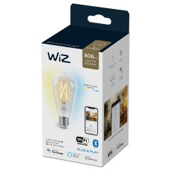 WiZ LED Smart Leuchtmittel in Transparent E27 ST64 7W 806lm