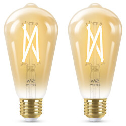 WiZ LED Smart Leuchtmittel in Amber 7W E27 ST64 640lm 2er...