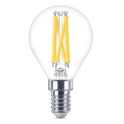 Philips led lamp replaces 60w, e14 drop shape p45, clear,...