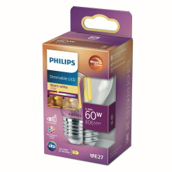 Philips LED Lampe ersetzt 60W, E27 Tropfenform P45, klar,...