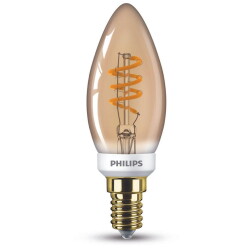 Philips lampe led remplace 15w, e14 forme bougie b35, or,...