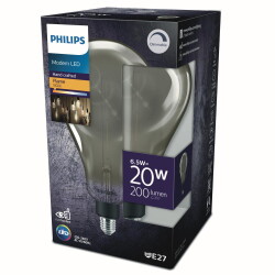 Philips LED Lampe ersetzt 25W, E27 Birne A160, grau,...