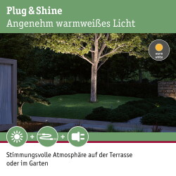 Plug & Shine LED Strahler Radon in Grau 11W 1200lm IP65