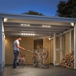 Park + Light LED Deckenleuchte Carport in Anthrazit 3x 2W...