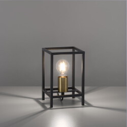 Table lamp Fabio in black and brass mat e27