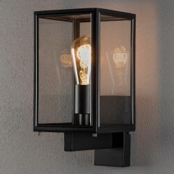 Wall lamp Carpi in black e27 ip44