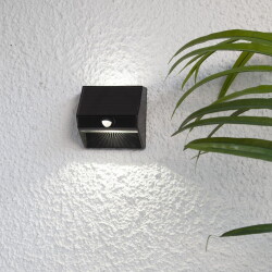 led solar wall light Wally in black 0,06w 50lm ip44 with...