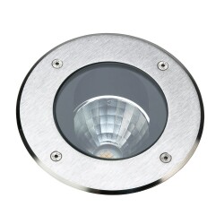 led recessed floor spotlight in silver 12w 900lm ip67