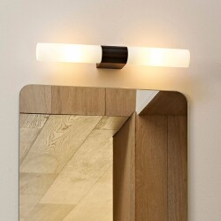 Mirror lamp Padova in black matte and white g9 2 flame ip44