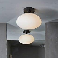 Ceiling lamp Zeppo in black matte and white e27 ip44