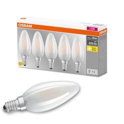 Osram LED Lampe ersetzt 40W E14 Kerze - B35 in Weiß...