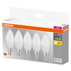 Osram LED Lampe ersetzt 40W E14 Kerze - B35 in Weiß...
