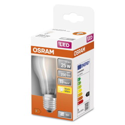 Osram LED Lampe ersetzt 25W E27 Birne - A60 in Weiß...