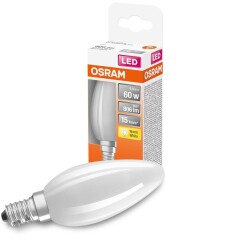 Osram led lamp replaces 60w e14 candle - b35 in white...
