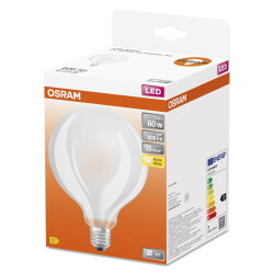 Osram LED Lampe ersetzt 60W E27 Globe - G95 in Weiß...