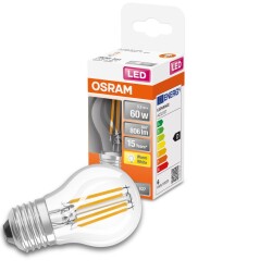 Osram led lamp replaces 60w e27 drop - p45 in transparent...