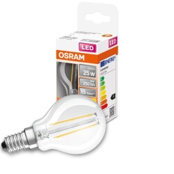 Osram led lamp replaces 25w e14 drop - p45 in transparent...