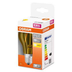 Osram LED Lampe ersetzt 23W E27 Birne - A60 in Gelb 2,5W...