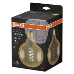 Osram LED Lampe ersetzt 28W E27 Globe - G125 in Gold 4W...